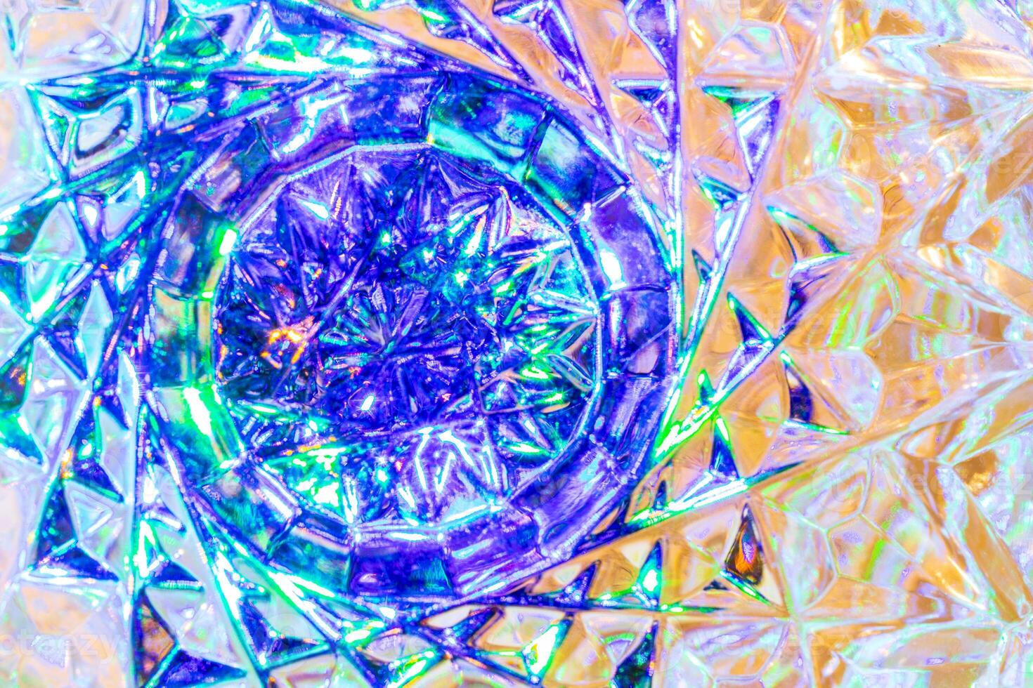Lights reflected in the crystal background. photo