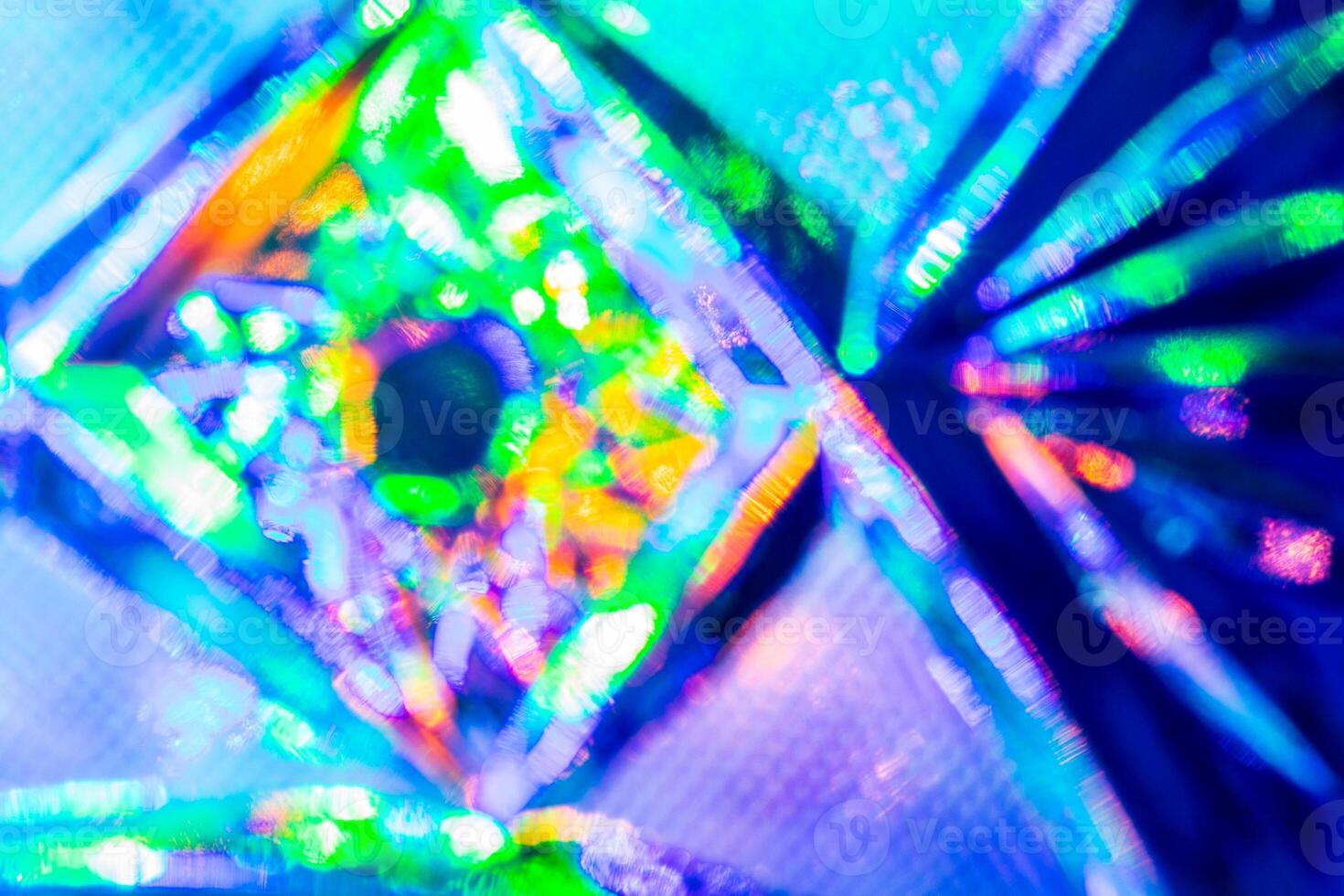 Lights reflected in the crystal background. photo