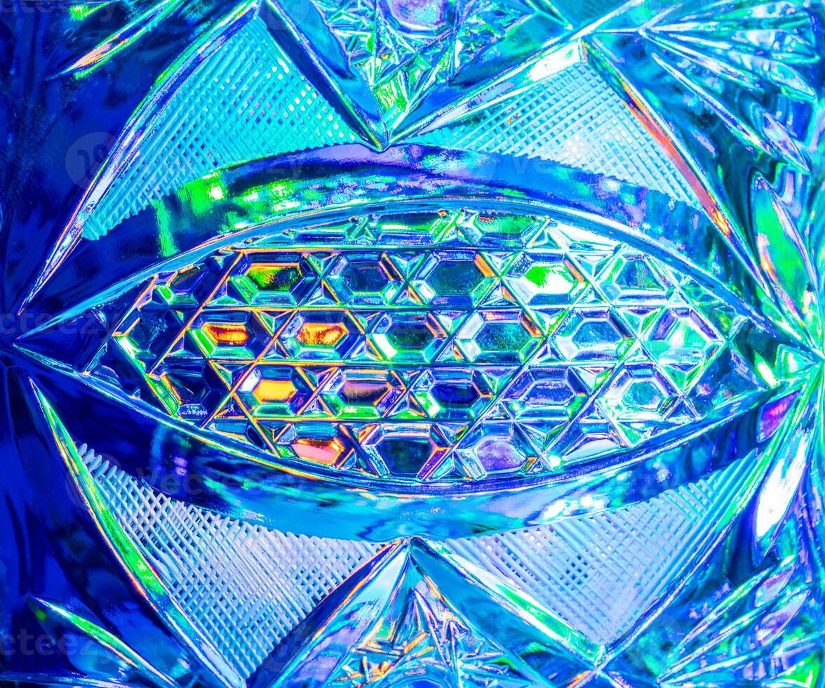 Lights reflected in the crystal background. photo