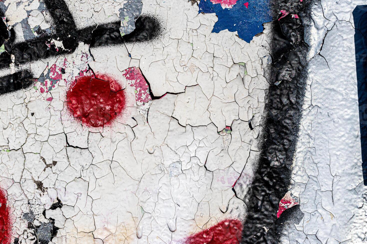Fragment of colored graffiti painted on a wall. Bright abstract background. photo