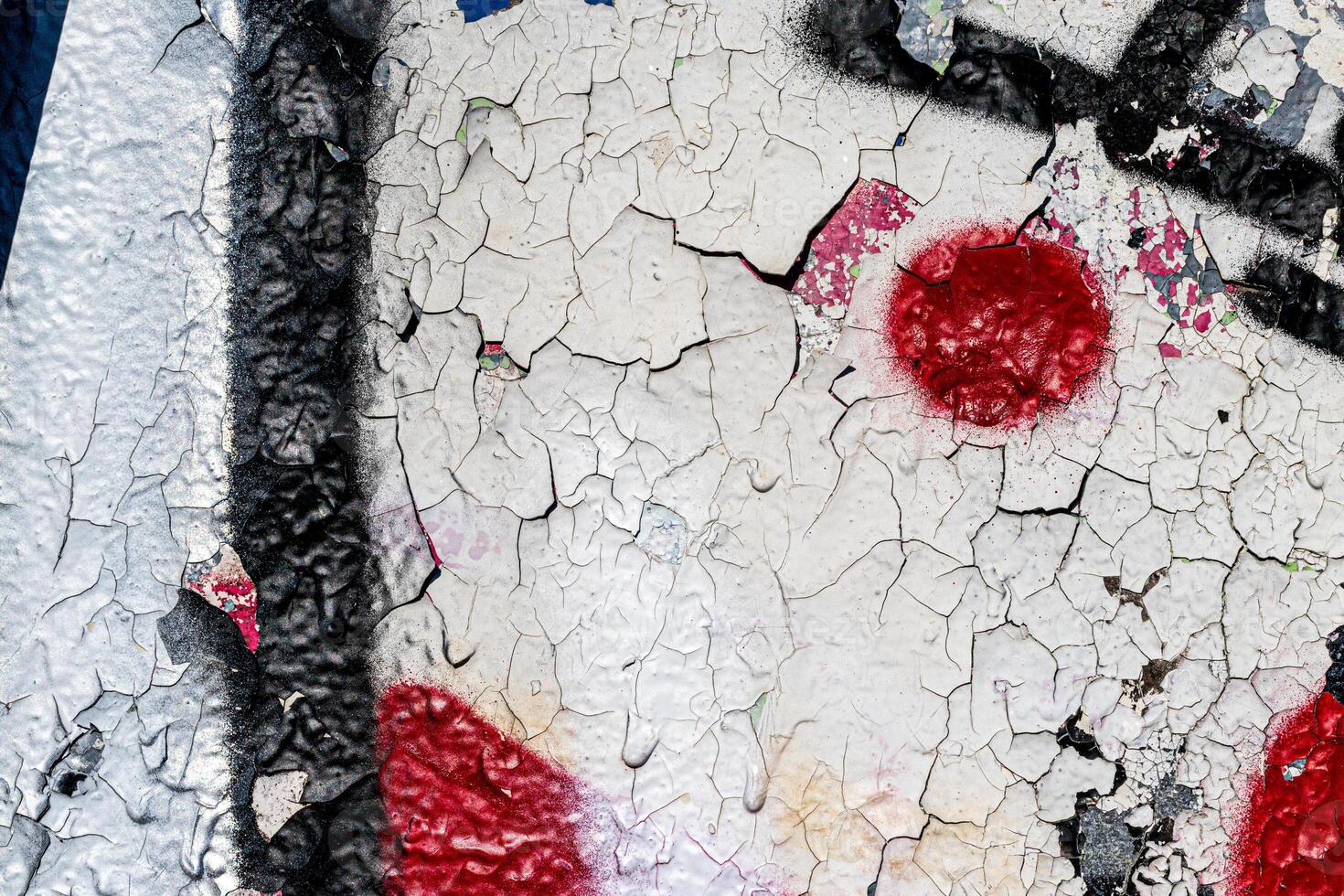 Fragment of colored graffiti painted on a wall. Bright abstract background. photo