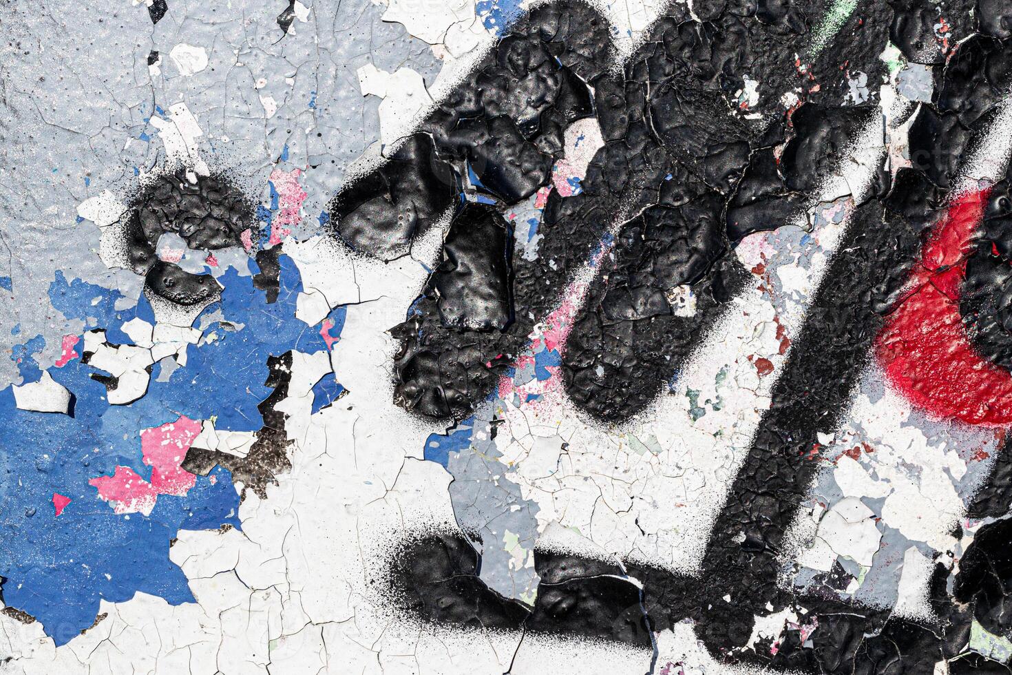 Fragment of colored graffiti painted on a wall. Bright abstract background. photo