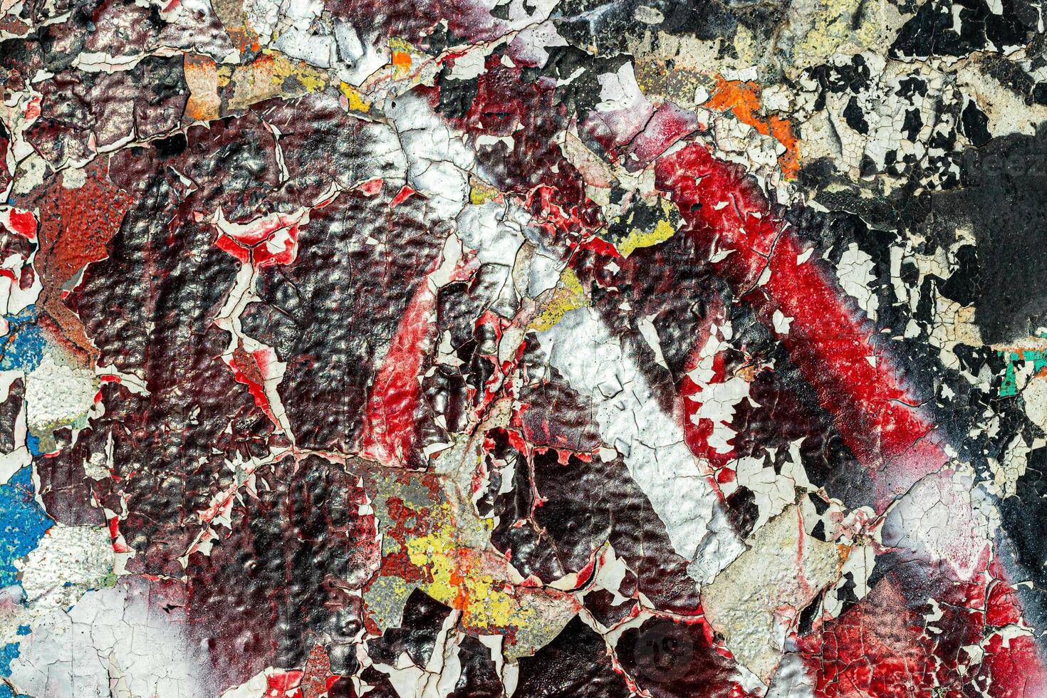 Fragment of colored graffiti painted on a wall. Bright abstract background. photo