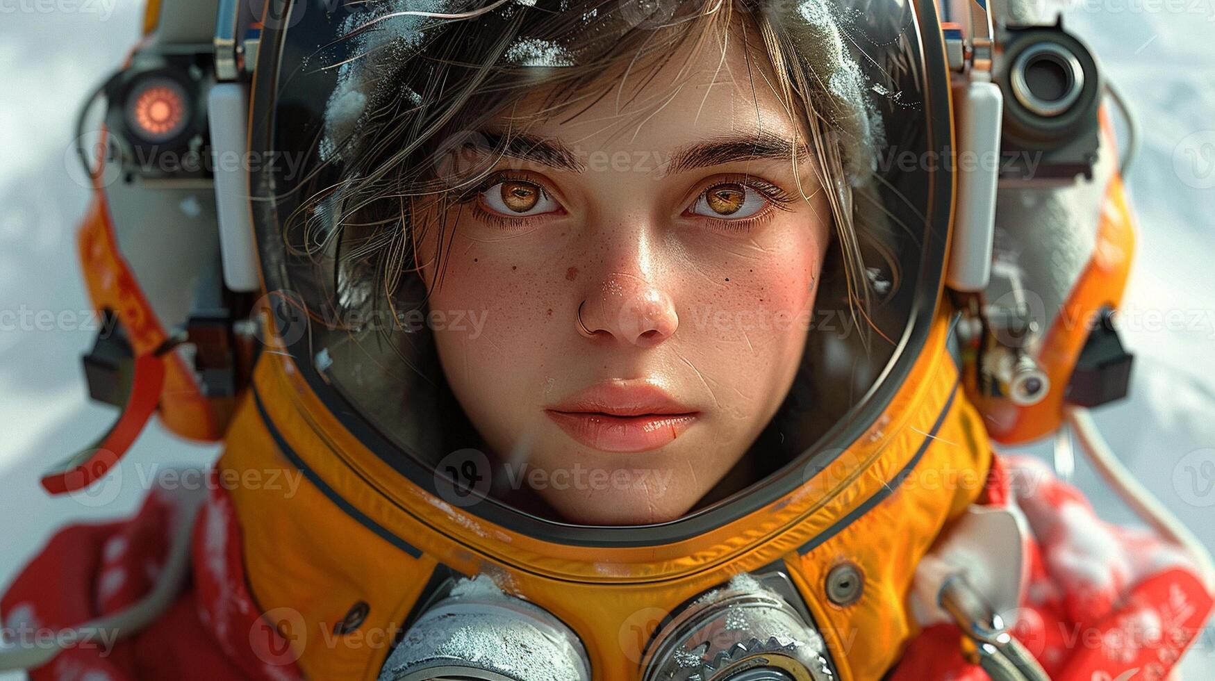 A 3D character illustration for a sci-fi novel. photo