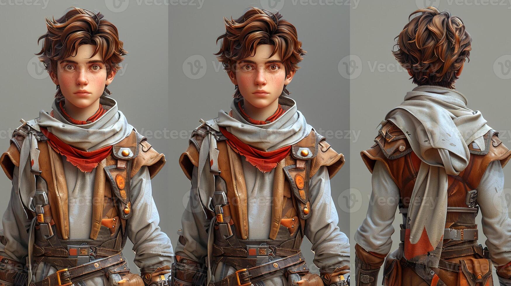 A 3D character illustration for a game photo