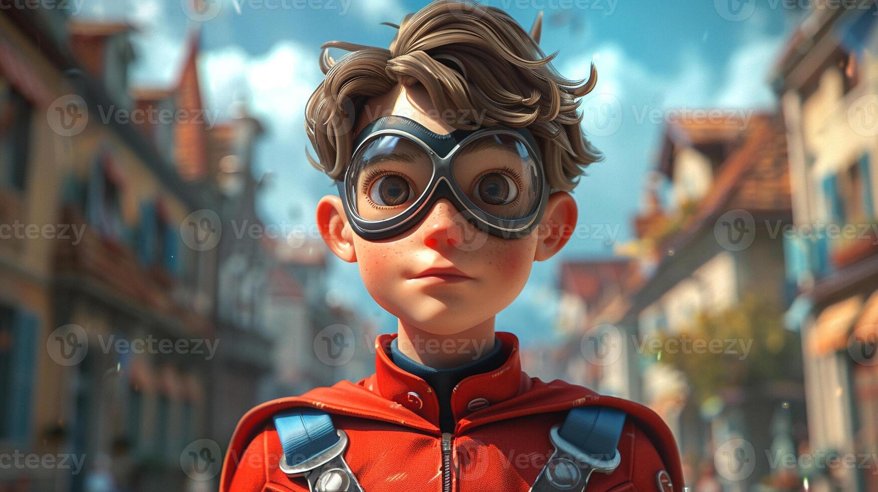 A 3D character illustration for a superhero story. photo