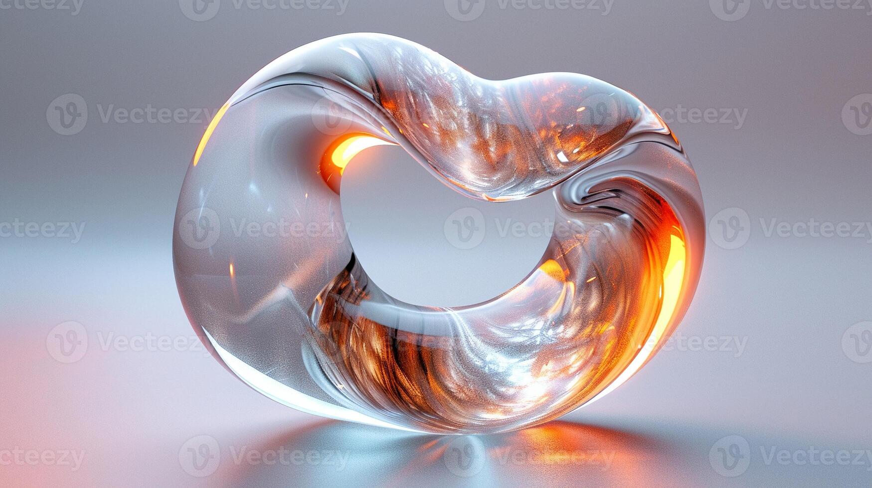 A 3D glass logo with a crystal-clear finish. photo