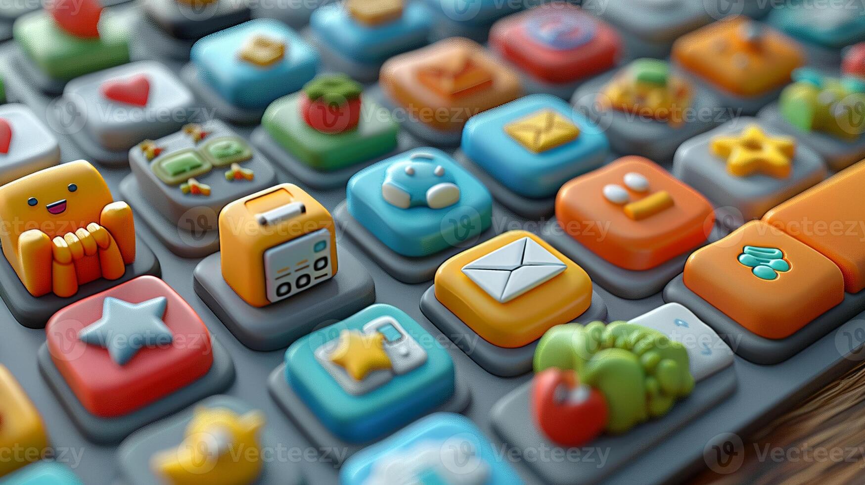 A 3D icon set for a productivity application. photo