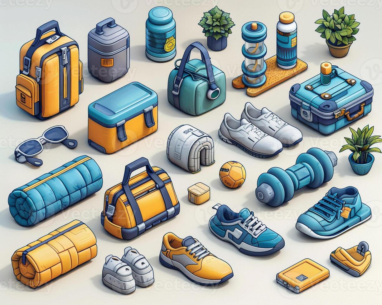 A 3D icon set for a tech application photo