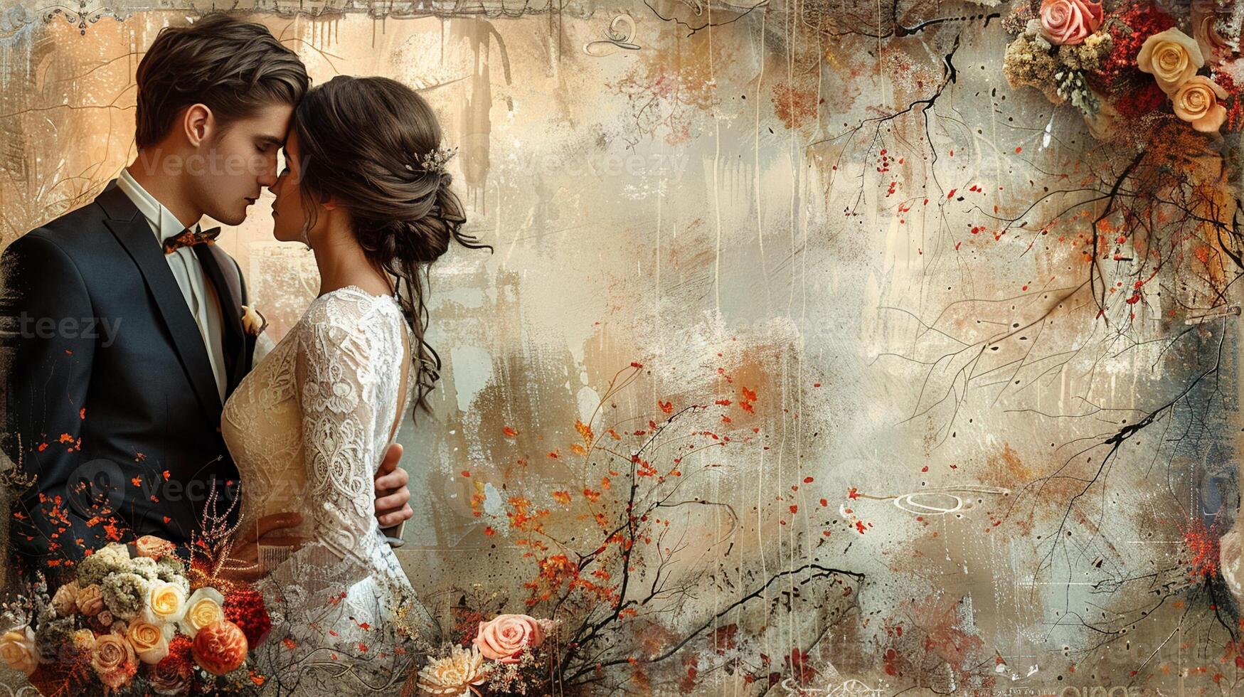 A collage template with wedding photos elegant and classy design