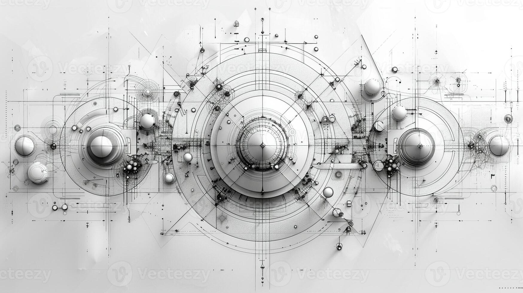 A detailed outline drawing of geometric patterns. photo