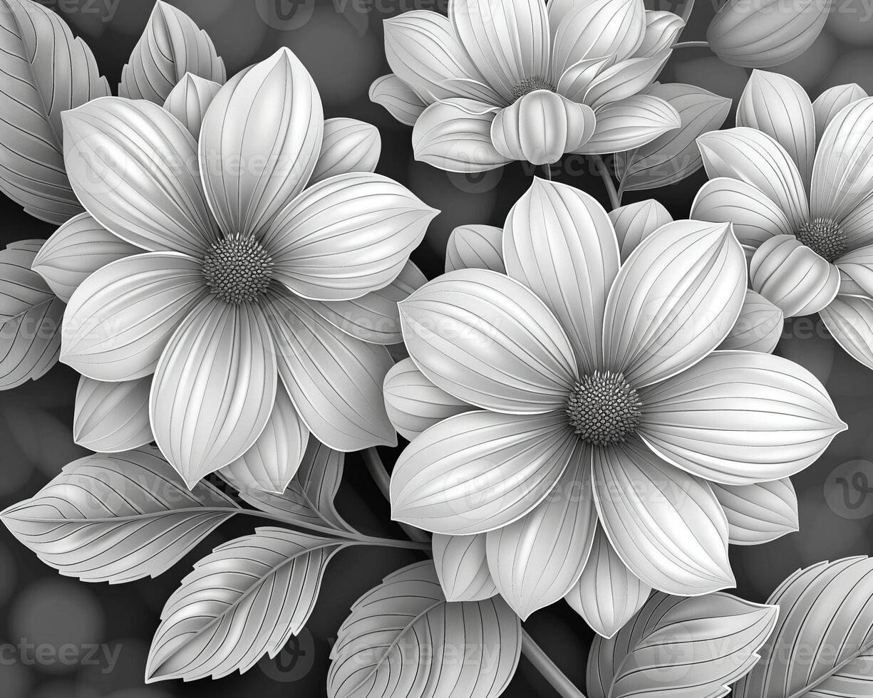 A floral outline pattern for decorative purposes illustration photo