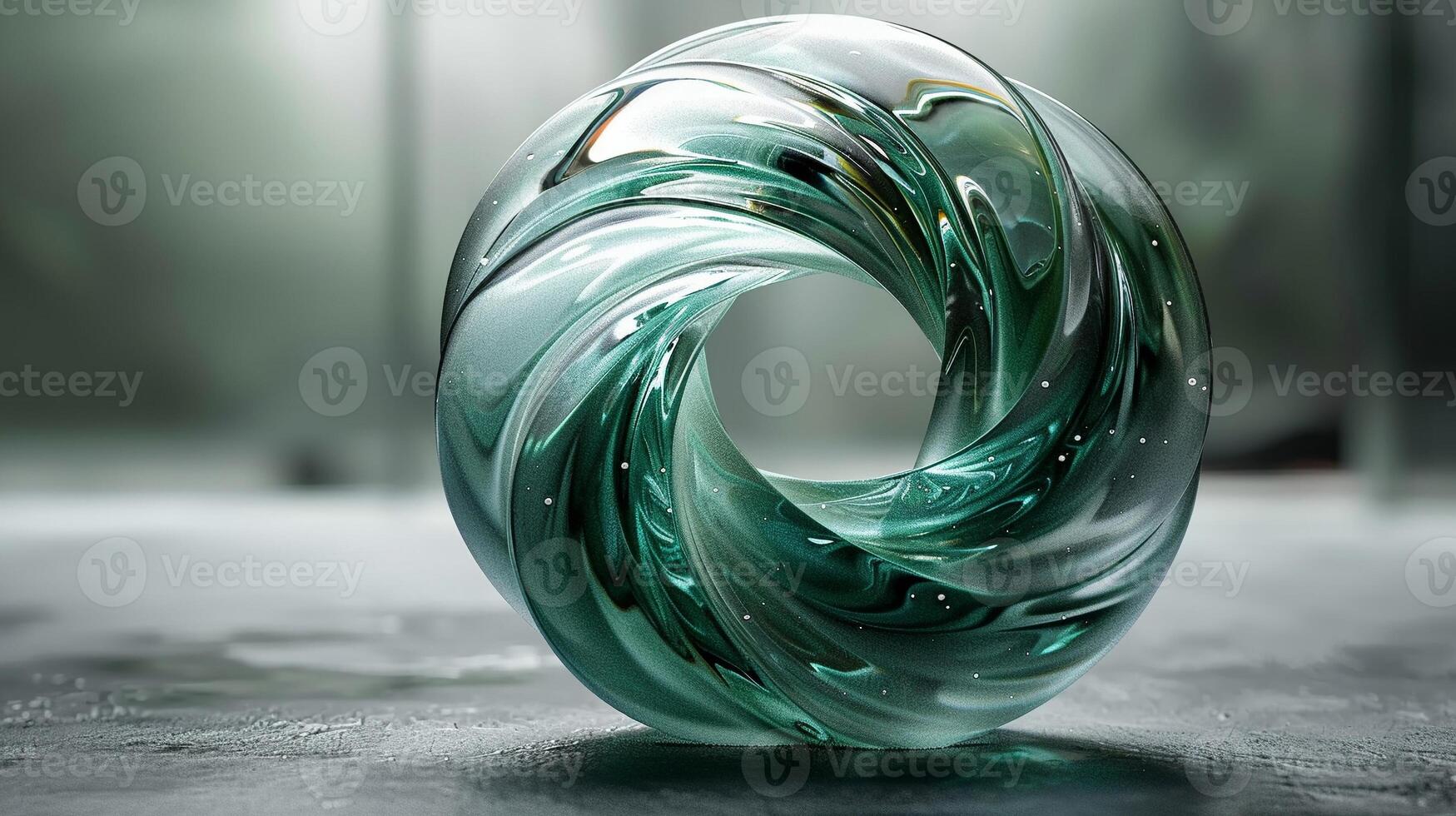 A glass logo design with organic shapes. photo