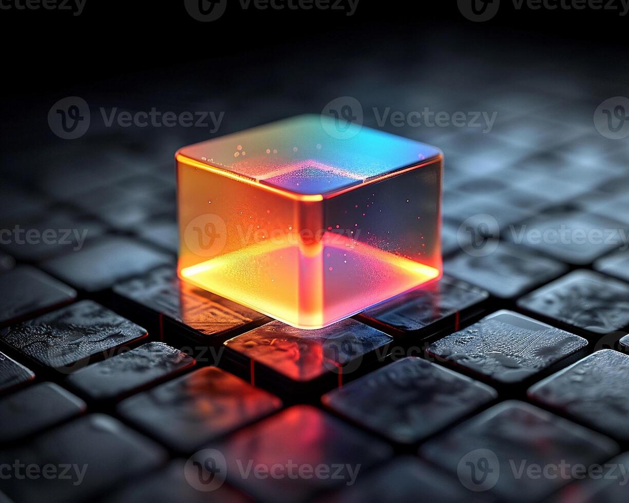 A glass logo displayed on a digital device. photo