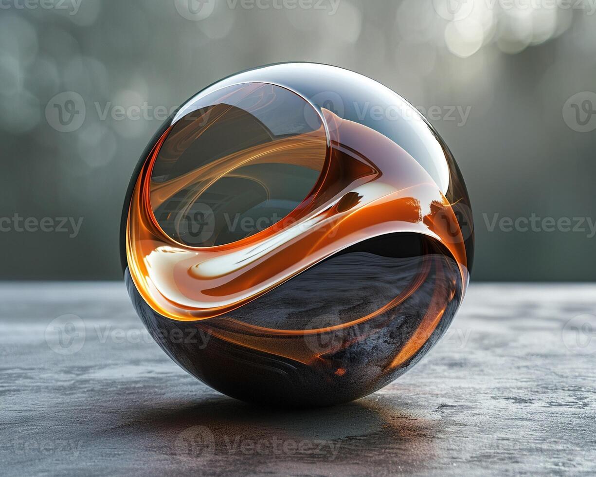 A mockup of a glass logo with a sleek and modern design photo