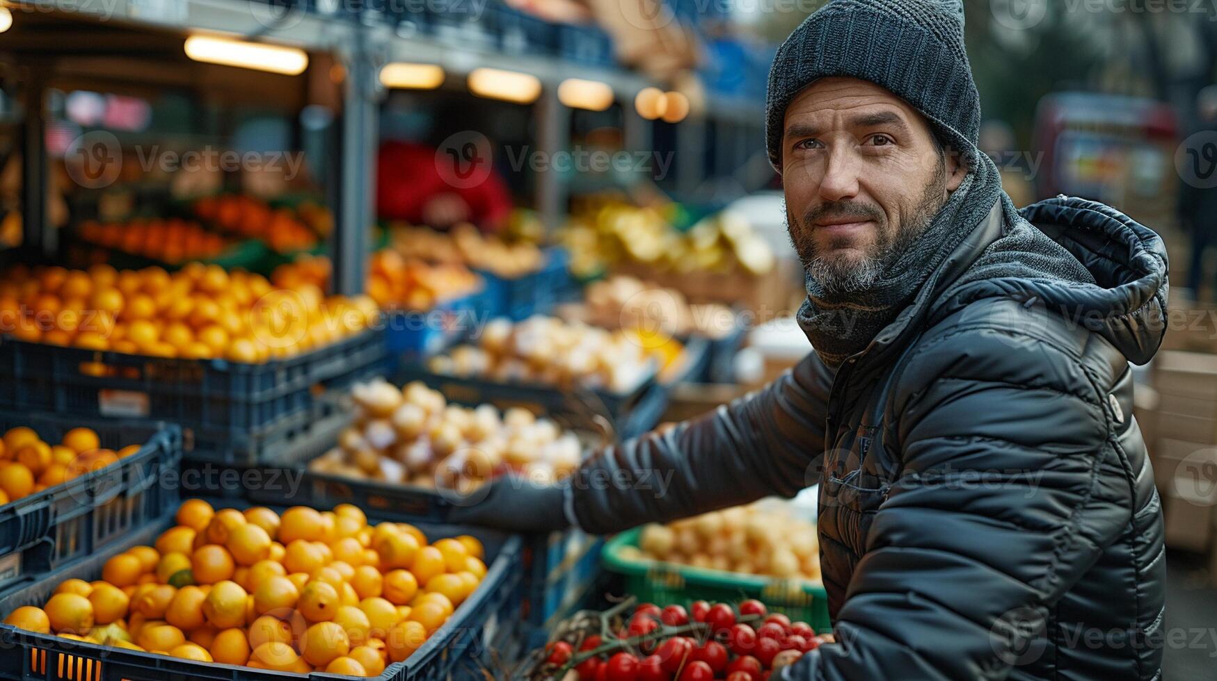 A person assisting with meal distribution to those in need. photo