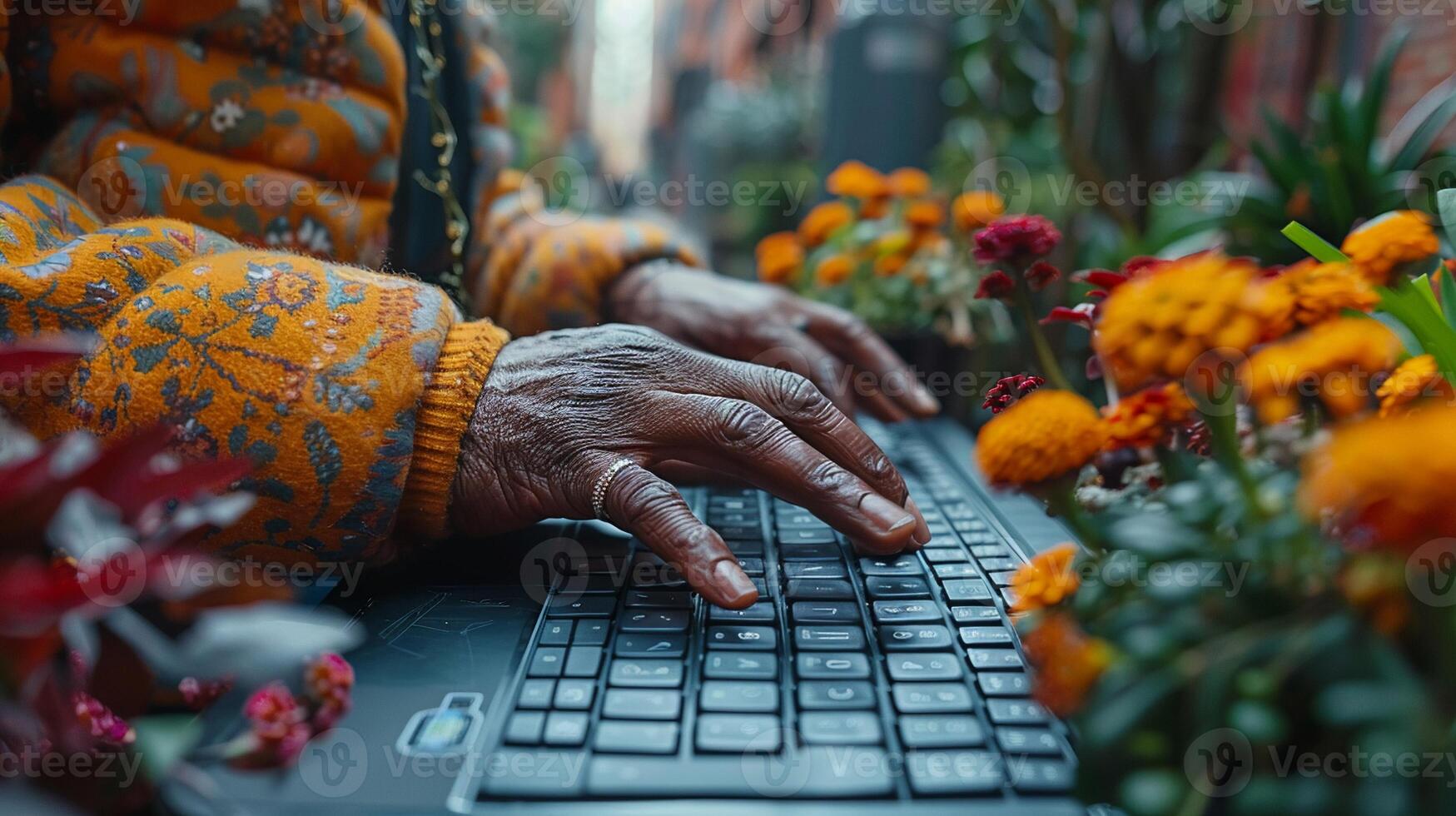 A person using assistive technology at work inclusive environment photo