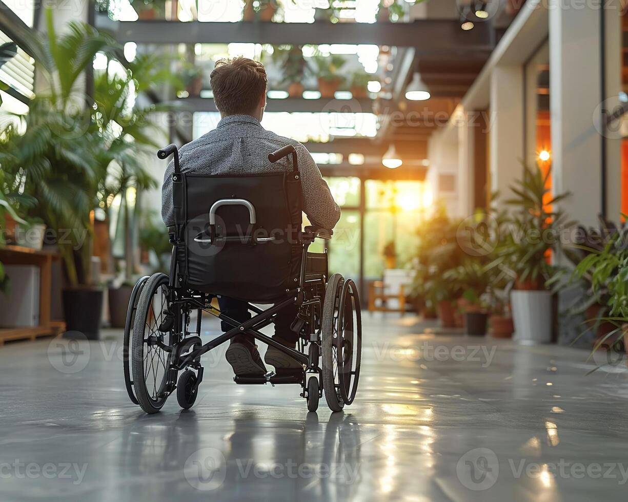A person using assistive technology at work inclusive environment photo