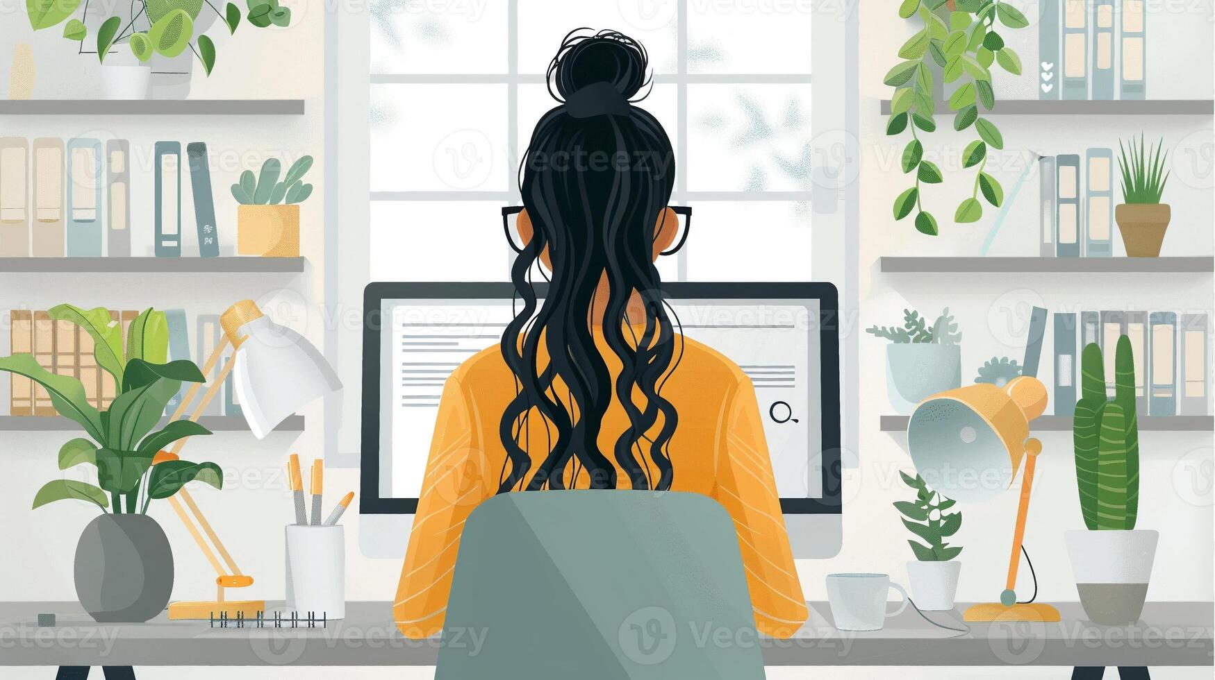 A person with a disability using voice recognition software at work. photo