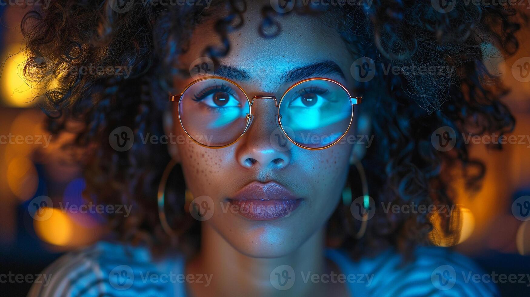 A person with a visual impairment using a computer inclusion at work photo