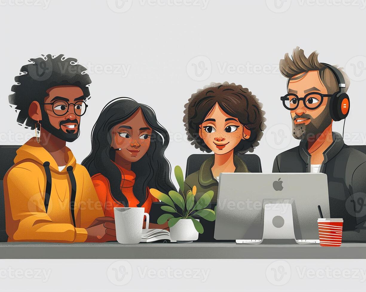 A team of diverse professionals having a conference. photo