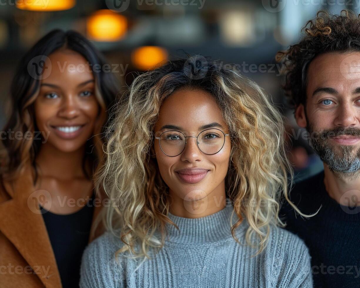A team of diverse professionals having a conference. photo