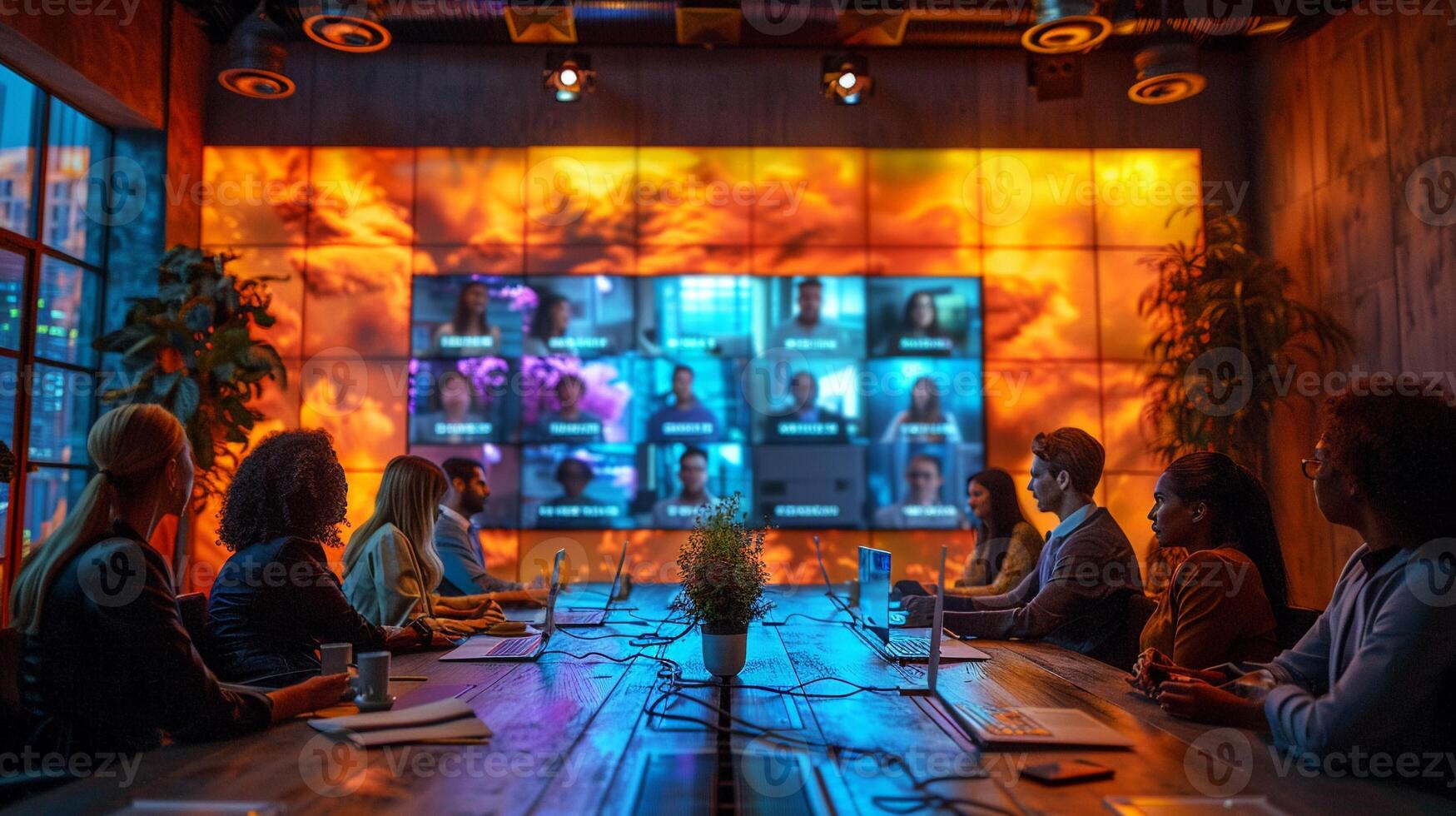 A team of diverse professionals having a conference. photo