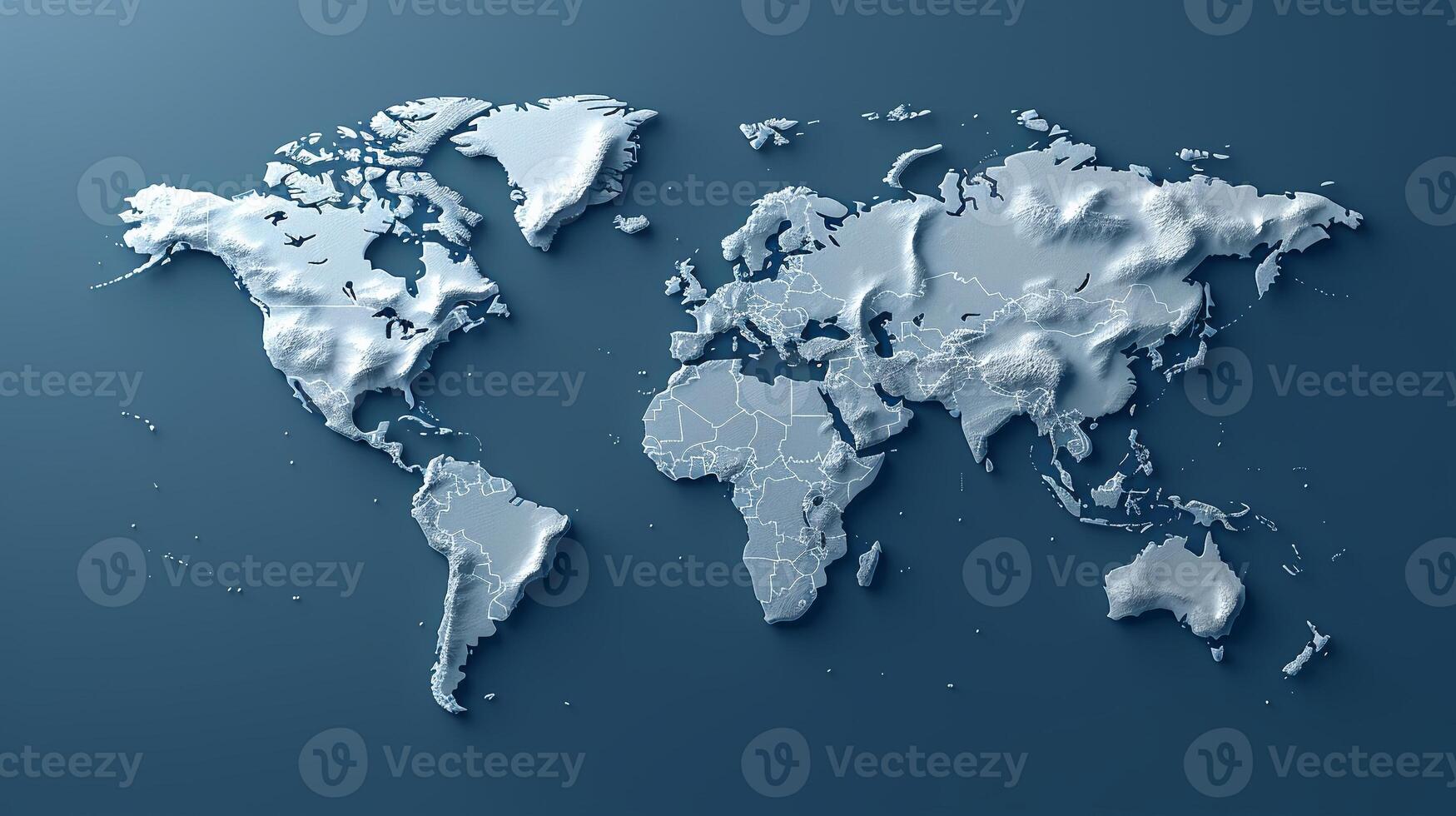 A world map outline with countries and continents photo