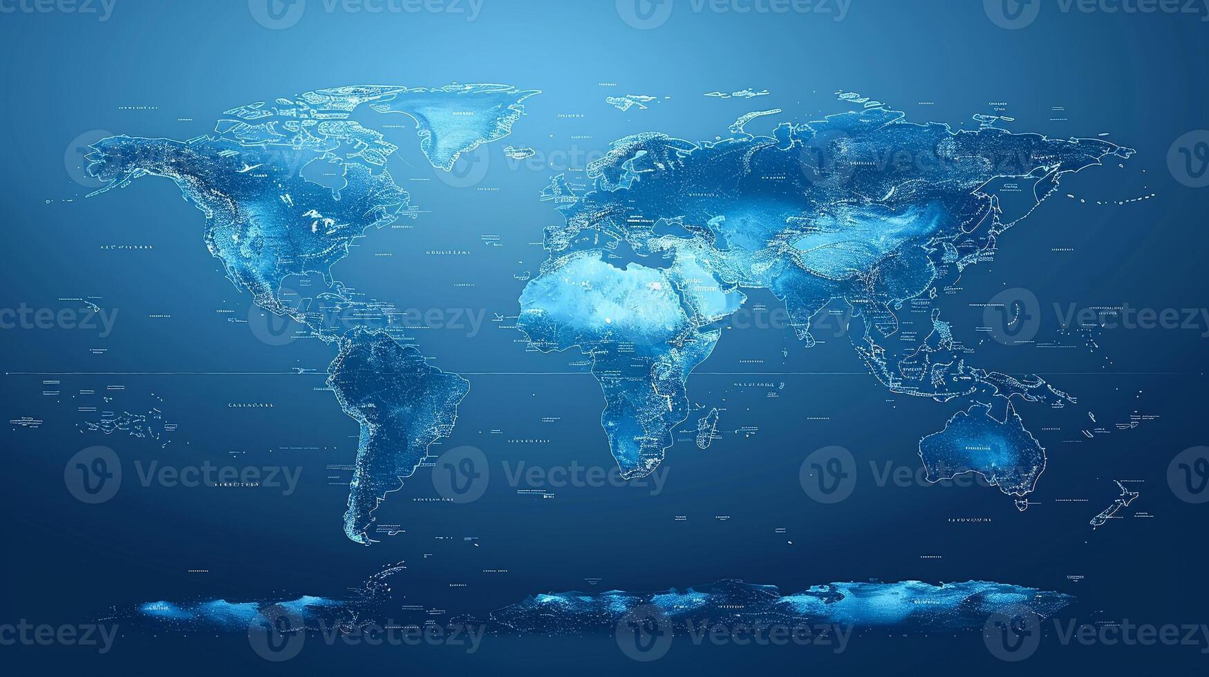 A world map outline with countries and continents photo