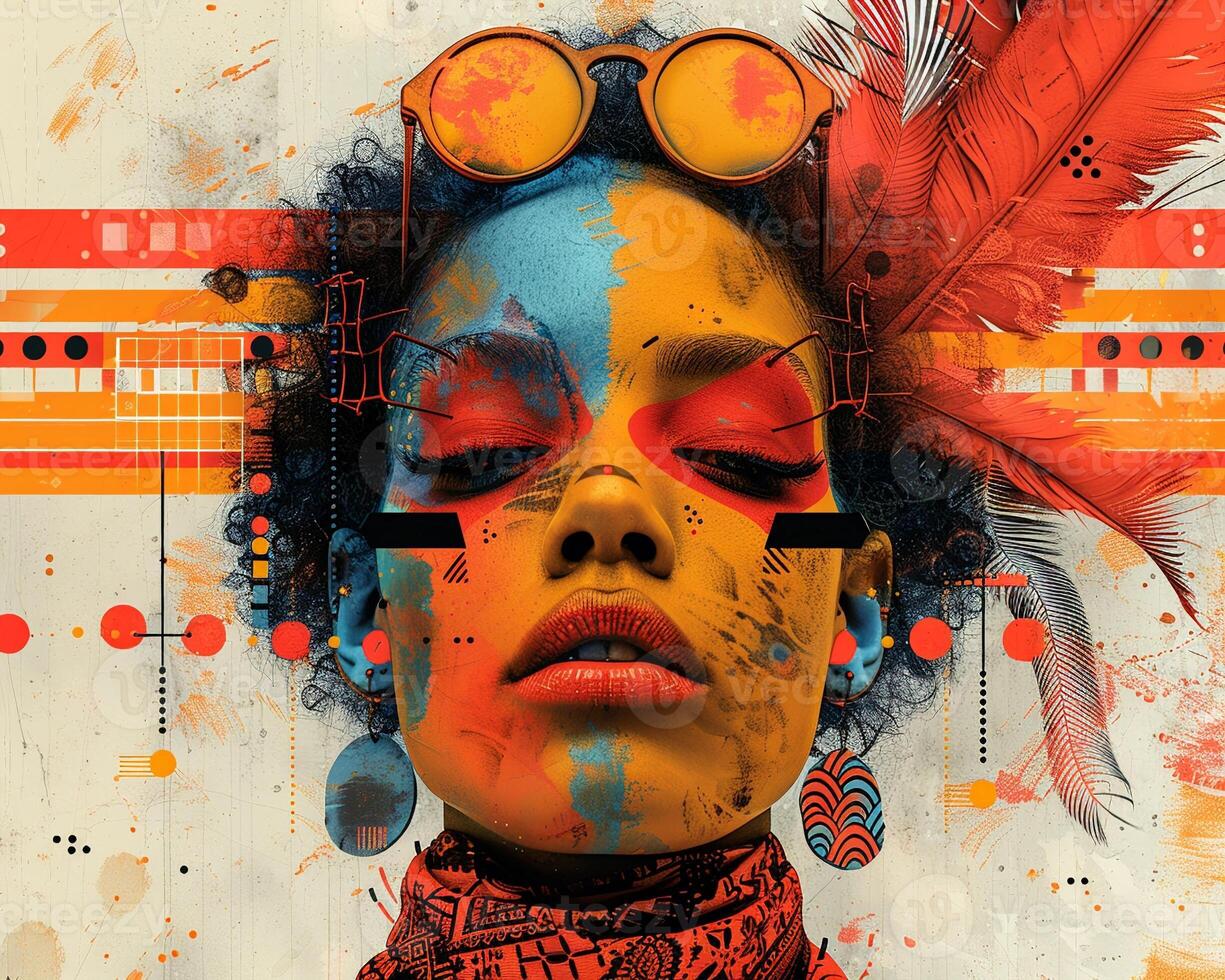 An art collage with images and designs for a festival theme photo
