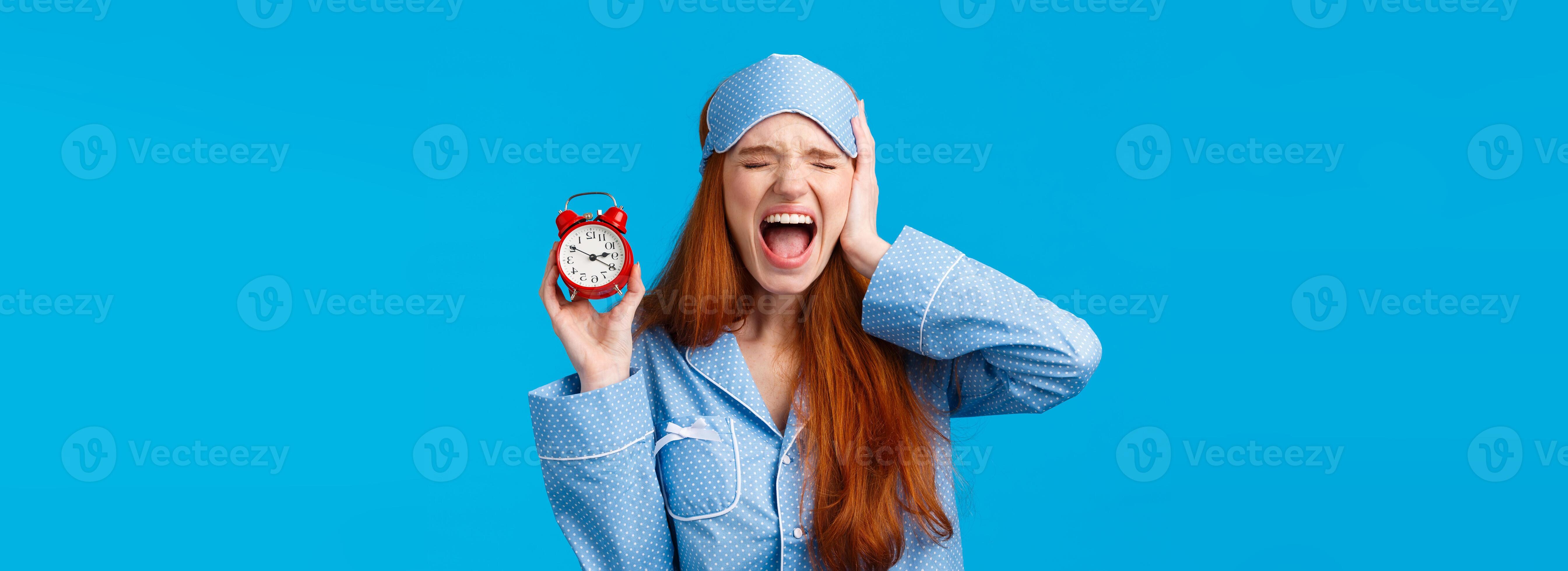 Upset and distressed screaming redhead lovely girl feeling bothered and