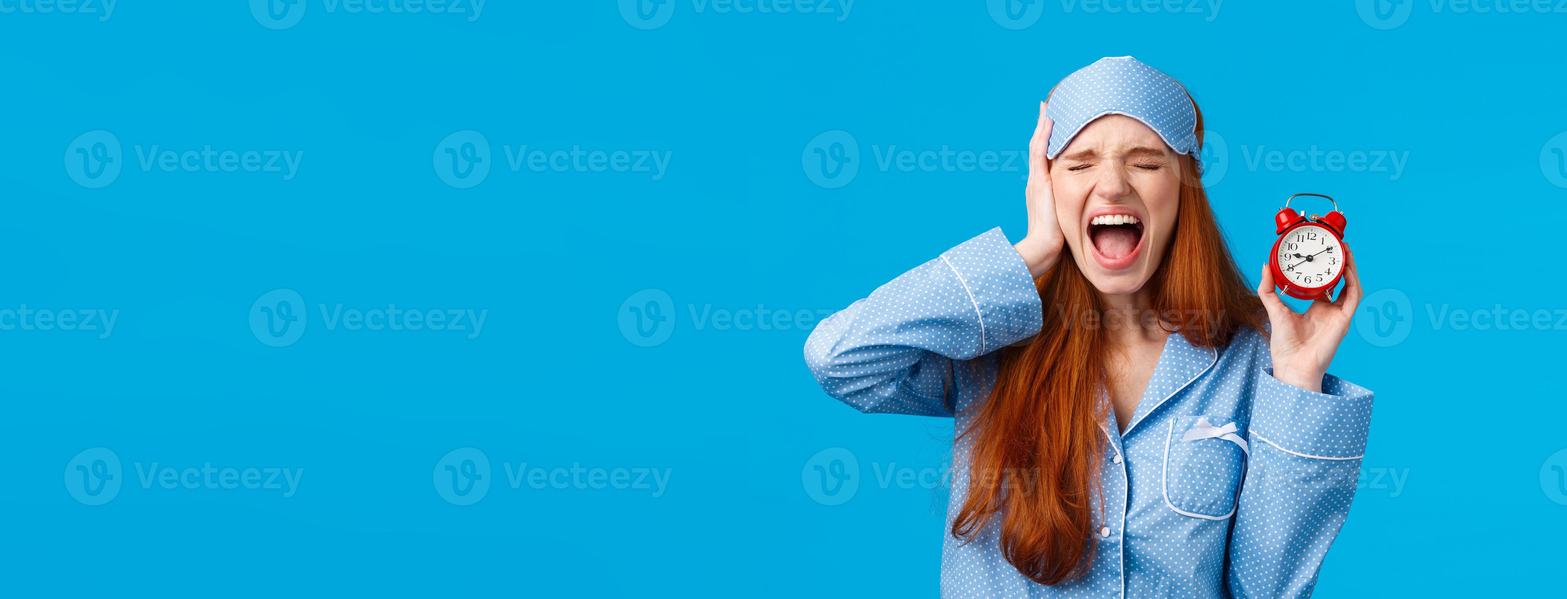 Upset and distressed screaming redhead lovely girl feeling bothered and