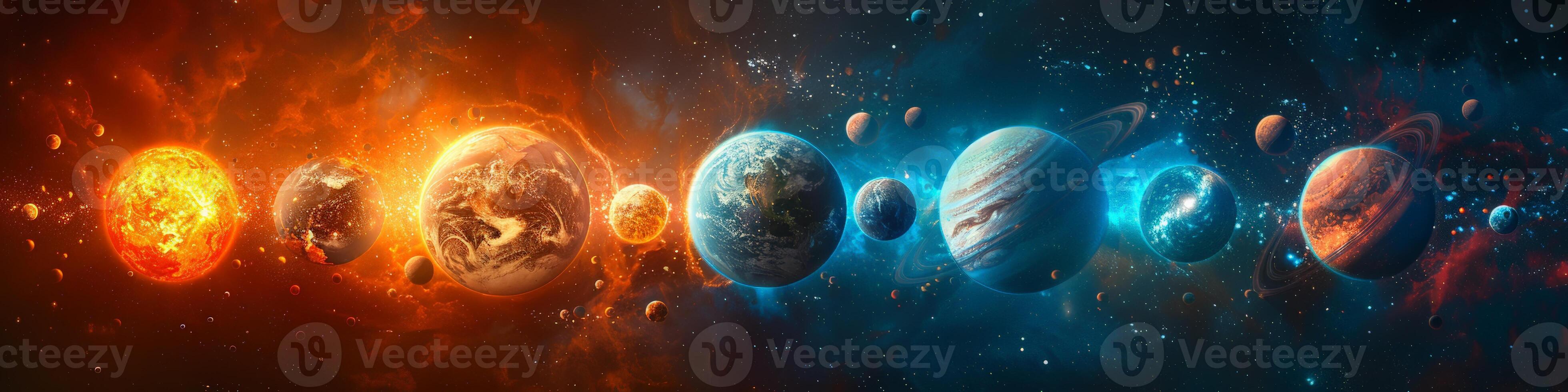 All planets in the solar system are aligned in a straight line photo