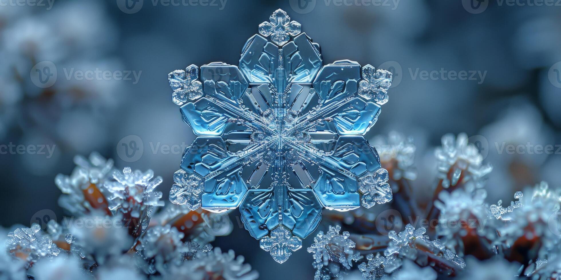 Snowflake closeup flower, water, plant, frost. Keywords nature, winter photo