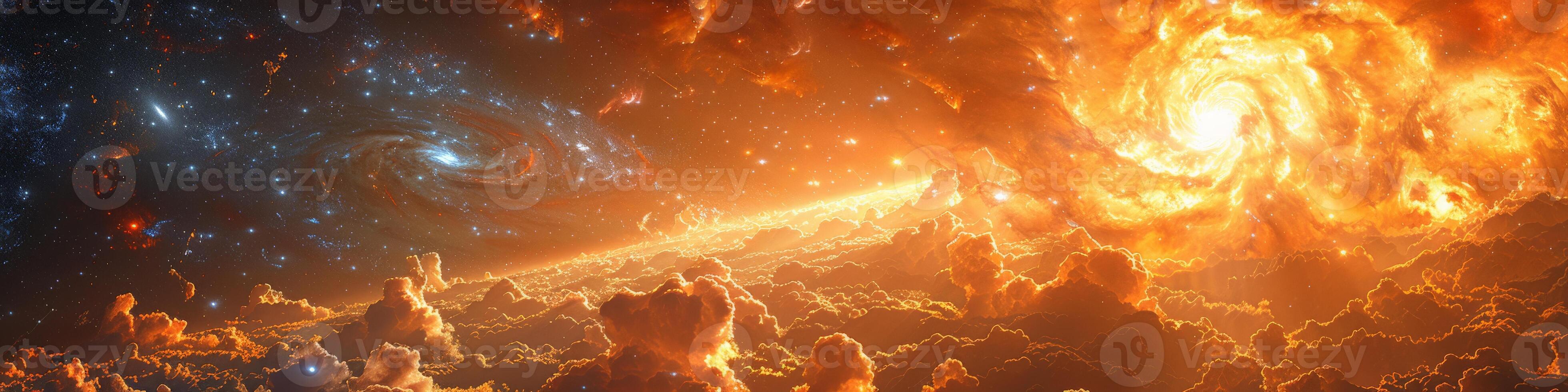 A digital image showing a galaxy in the vast expanse of space photo