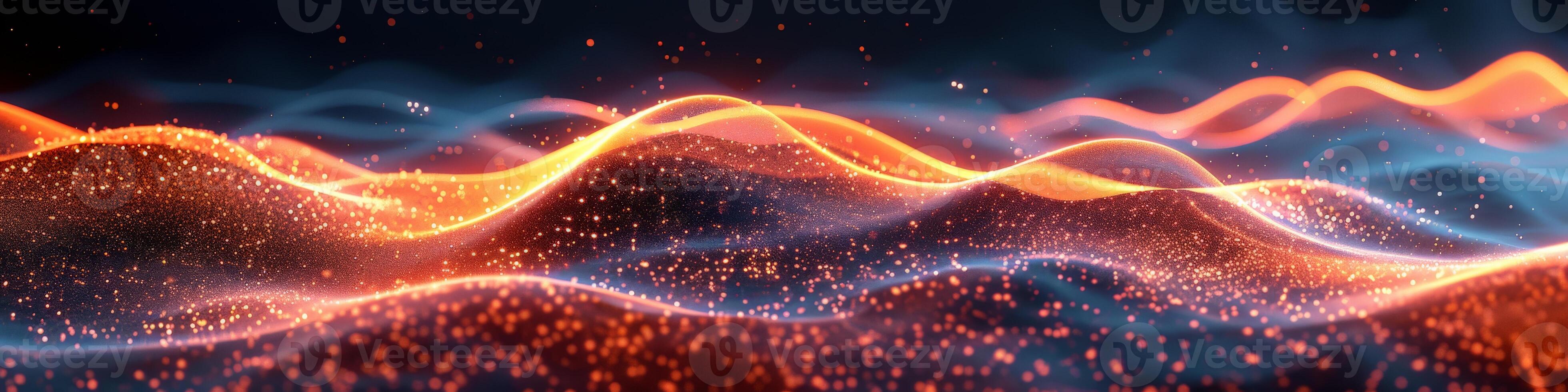 Computer generated image of particles moving in the air wave photo