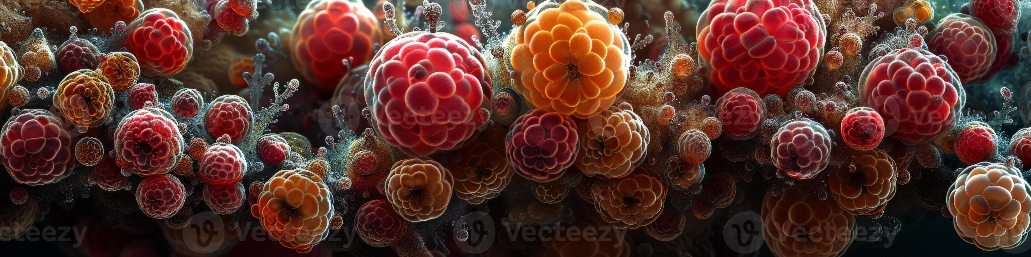 Computergenerated image depicting cells suspended in water photo