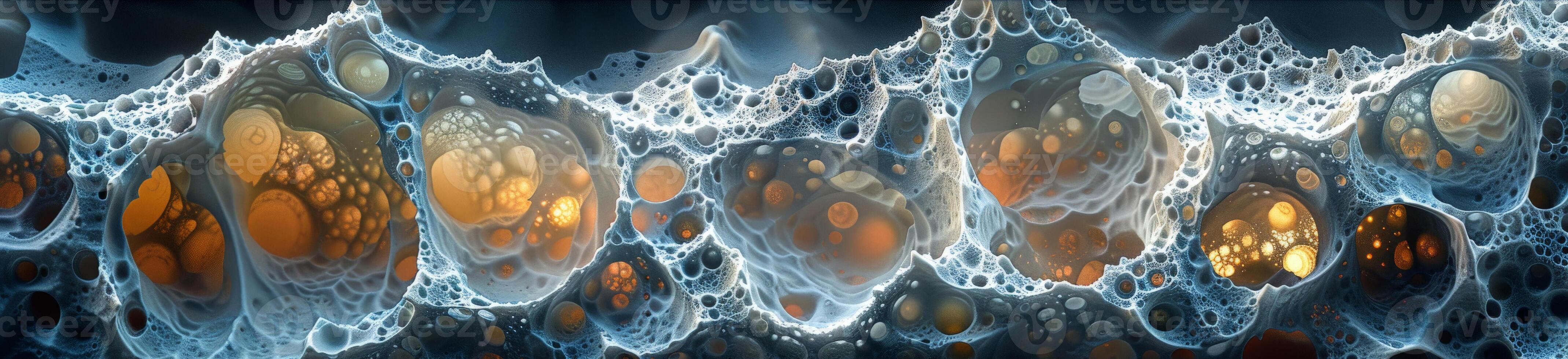 Computergenerated foamy surface in natural environment with liquid and gas photo