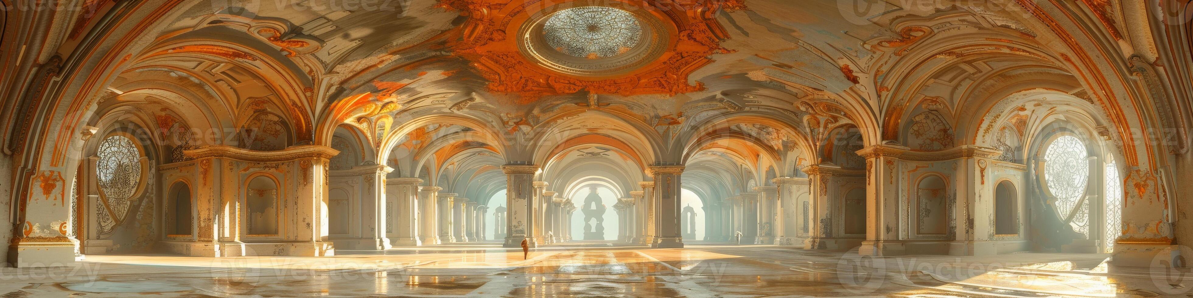 Castlelike structure with medieval and Byzantine style elements photo