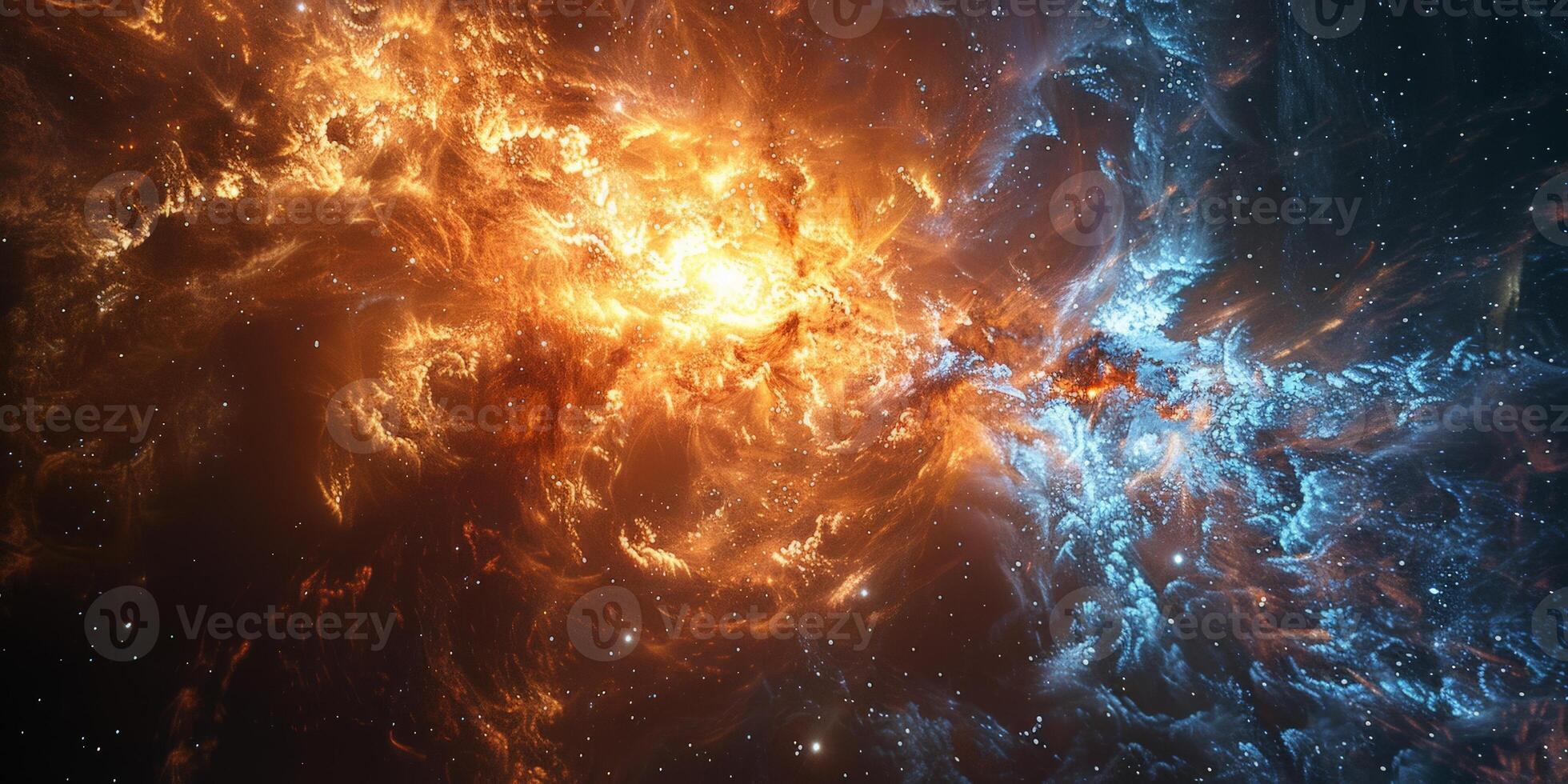 A computer generated image depicting a galaxy within the expanse of space photo