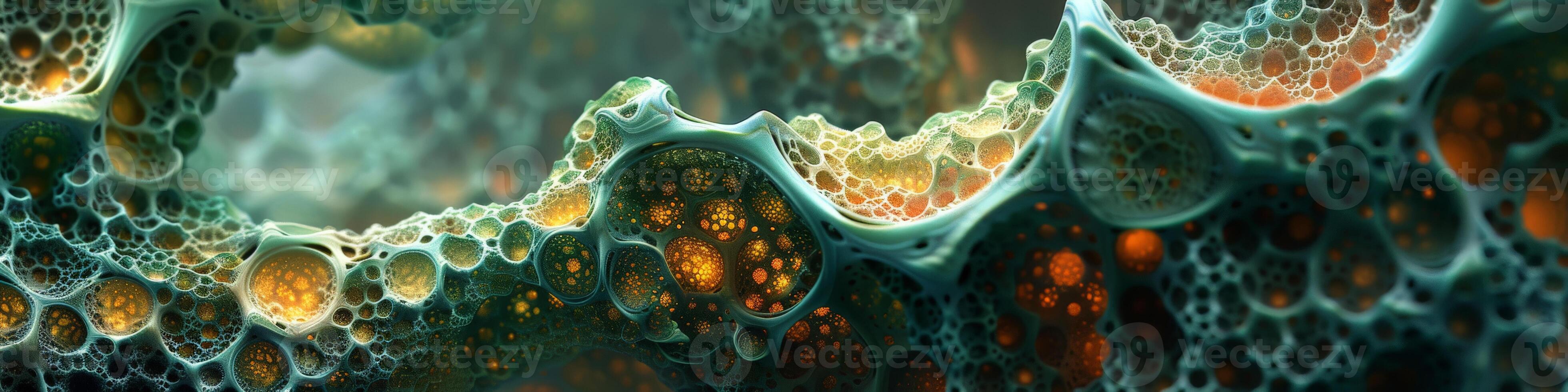 Computergenerated fractal image with bubbles emerging from it photo