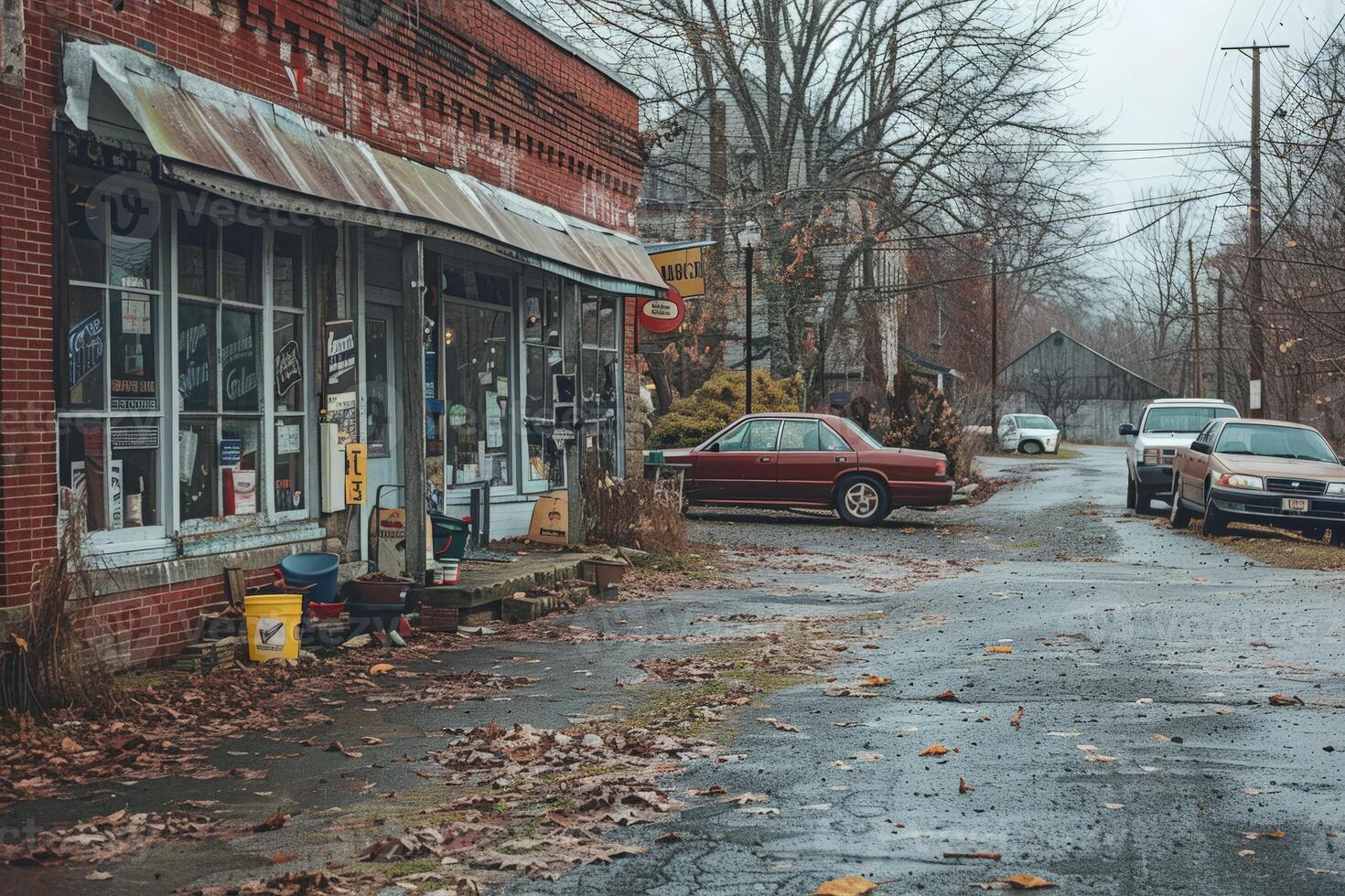 In front of a store that reads coca cola, there is a red car parked photo