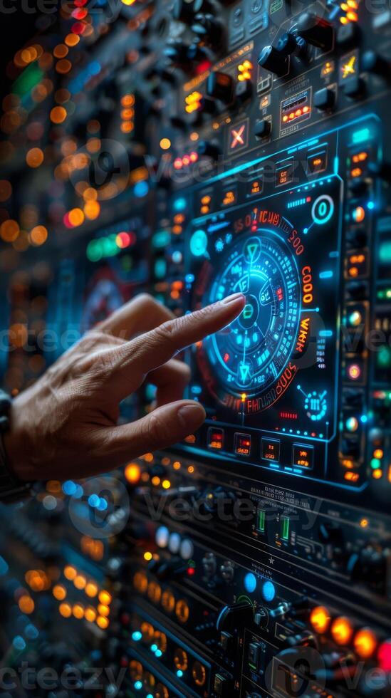 Experience the Futuristic Control Panel Witness the Advanced Technology Interface in Full Action photo