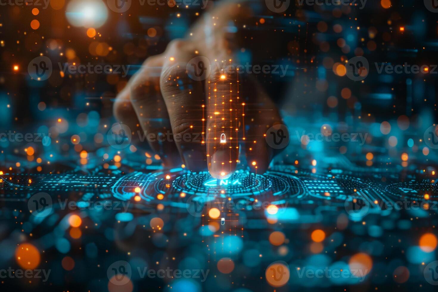 A person is interacting with a digital screen using their finger photo