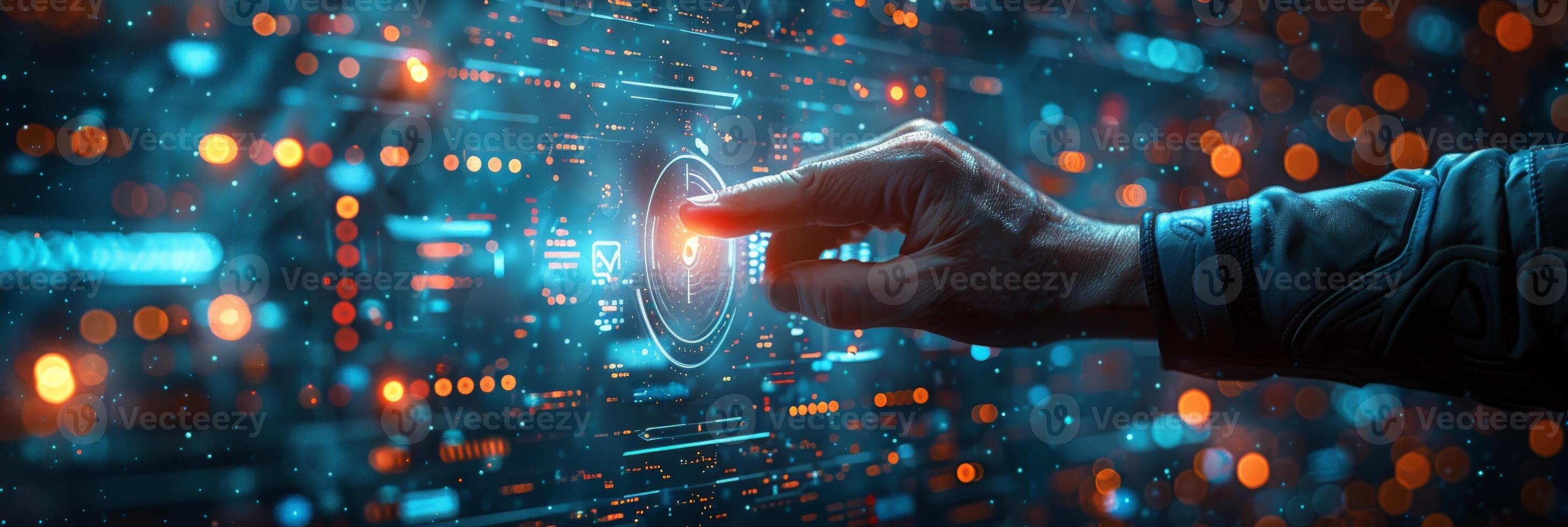 Cuttingedge technology for human touch interaction, innovation, and modern user experience design photo