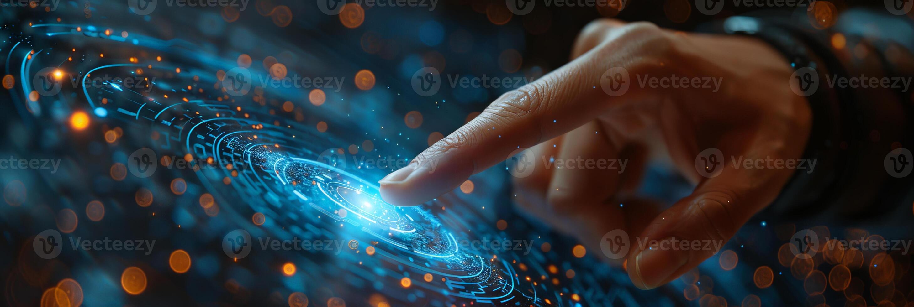 Experience an Innovative Hand Touching Digital User Interface with Advanced Technology Features photo