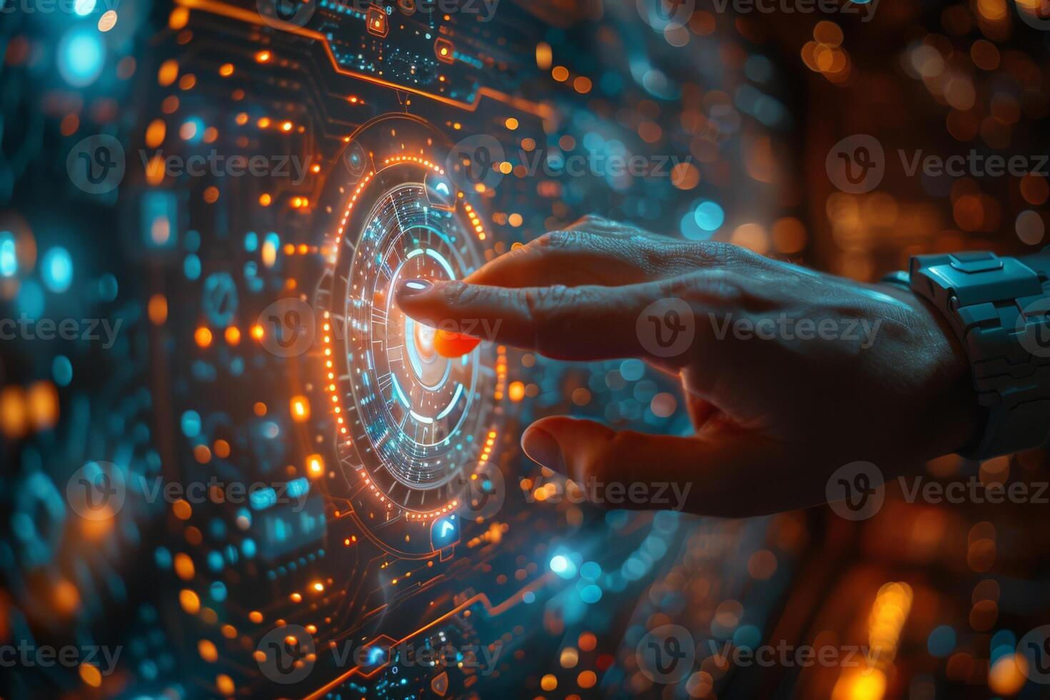 Futuristic Touch Interface with Advanced Technology for a cuttingedge user experience photo
