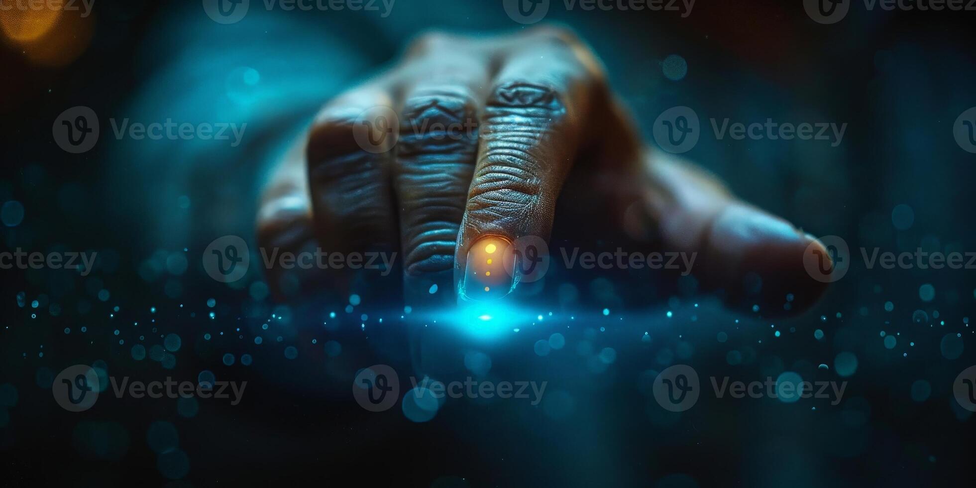 A close up of a persons finger pressing a button on a device photo