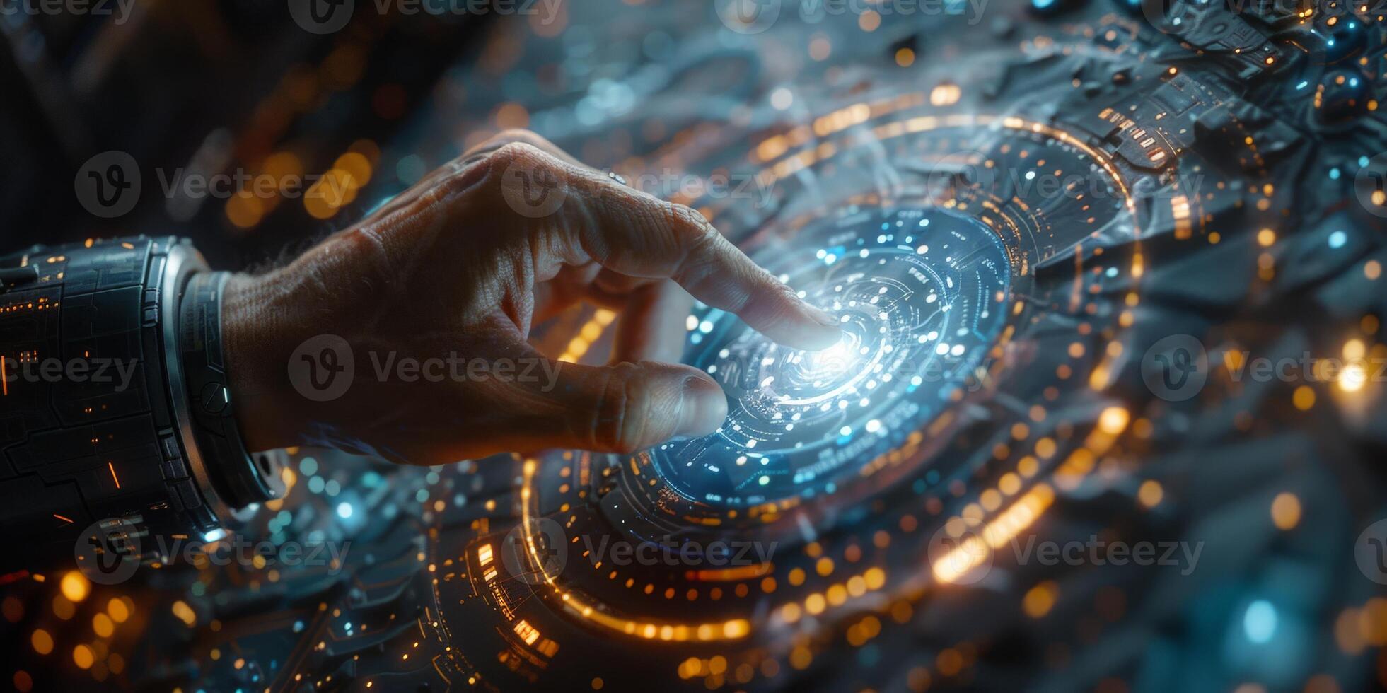 Futuristic Interface Touch Interaction Cyber Tech photo