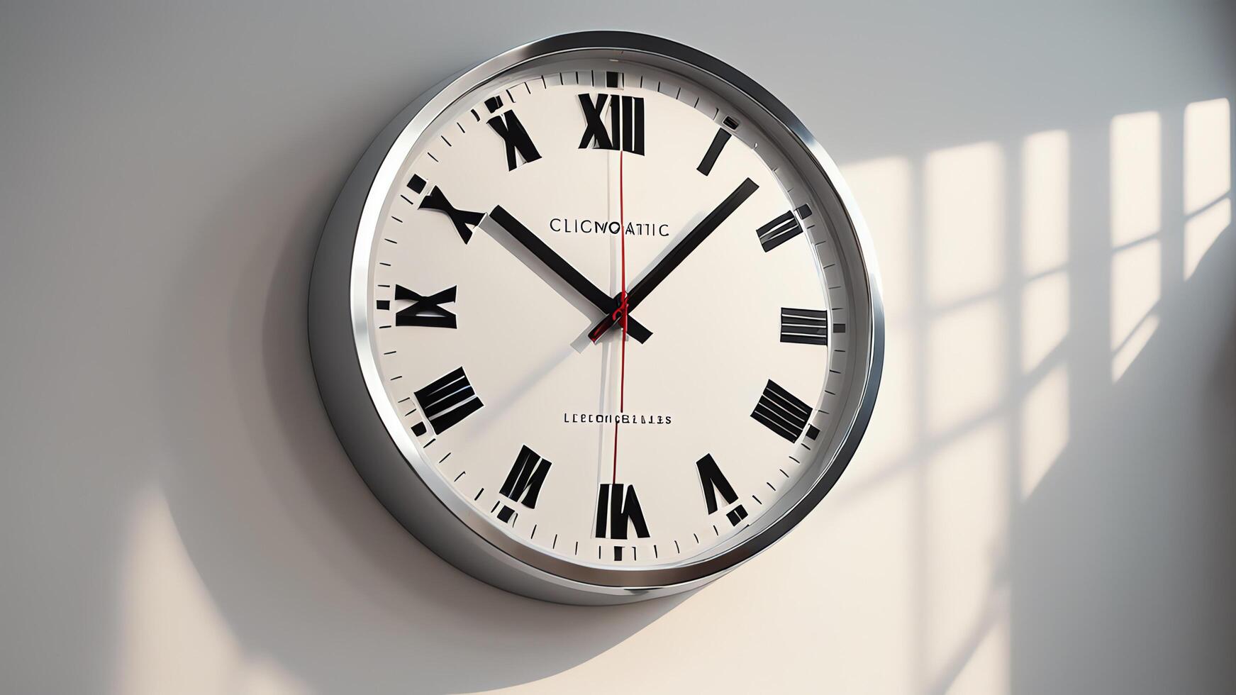 a clock is shown on a wall with lights photo